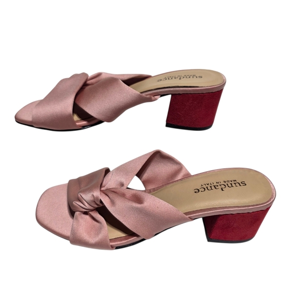 EUC SUNDANCE TRANQUIL SHADES SATIN MULES IN ROSA SZ 40 - Picture 4 of 8